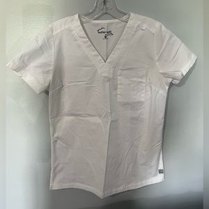 Butter Soft White Scrub Top